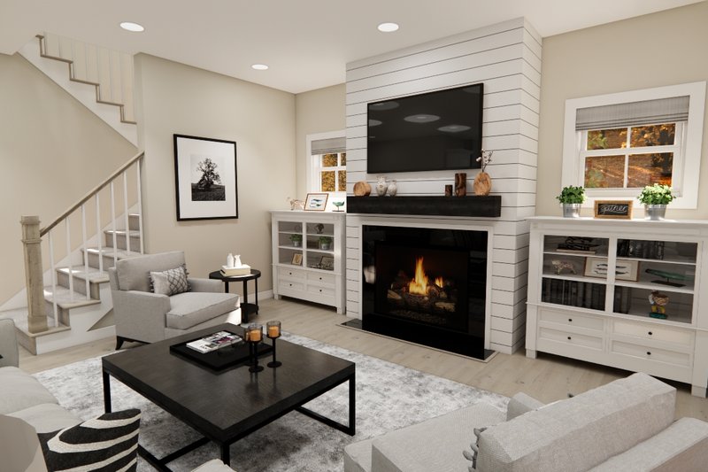 House Blueprint - Interior - Family Room for Craftsman House Plan #51-1359 - 4 bed, 2.5 bath