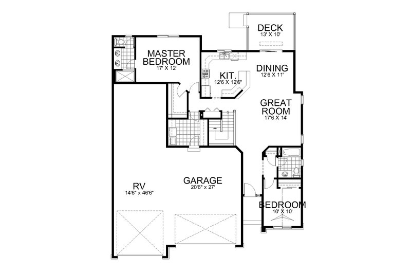 Dream House Plan - Floor Plan - Main Floor for Craftsman House Plan #112-180 - 3 bed, 3 bath