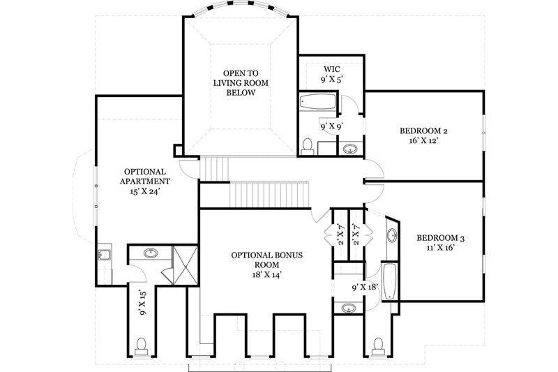 Home Plan - Floor Plan - Upper Floor for Classical House Plan #119-155 - 4 bed, 4 bath