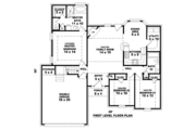 European Style House Plan - 3 Beds 2 Baths 1660 Sq/Ft Plan #81-1401 