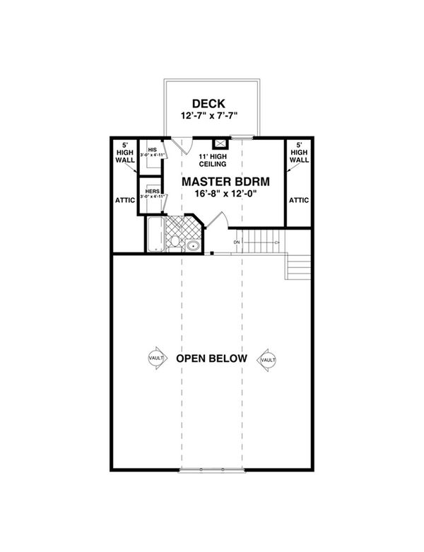 Cottage Floor Plan - Upper Floor Plan #56-624