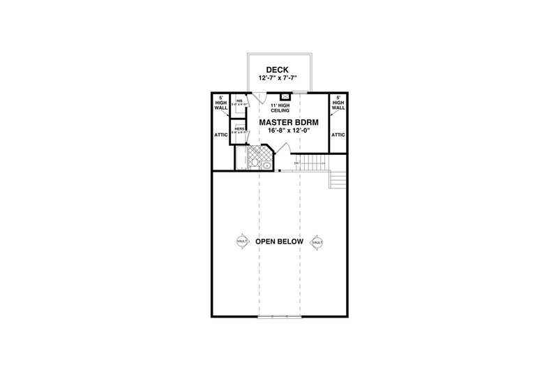 Architectural House Design - Floor Plan - Upper Floor for Cottage House Plan #56-624 - 3 bed, 2 bath