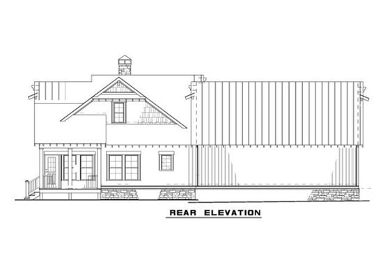 Exterior - Rear Elevation for Country House Plan #17-3406 - 3 bed, 2 bath