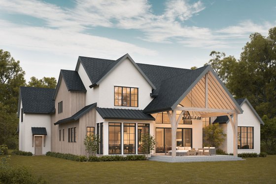 Exterior - Rear Elevation for Contemporary House Plan #1114-5 - 4 bed, 4.5 bath