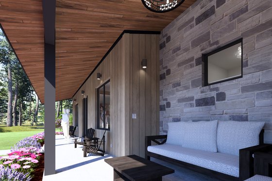 Exterior - Covered Porch 1 for Modern House Plan #1069-45 - 3 bed, 2.5 bath