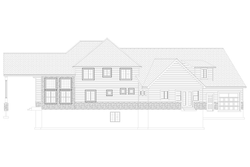 House Blueprint - Exterior - Rear Elevation 2 for Craftsman House Plan #1060-477 - 3 bed, 3.5 bath