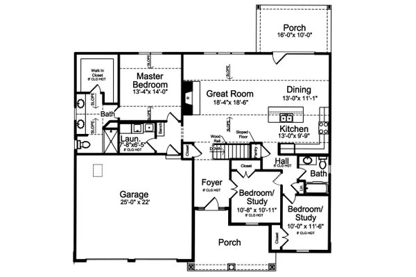 House Blueprint - Craftsman Floor Plan - Main Floor Plan #46-910