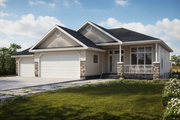 Cottage Style House Plan - 3 Beds 2 Baths 1714 Sq/Ft Plan #515-57 Exterior 