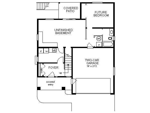 Architectural House Design - Traditional Floor Plan - Lower Floor Plan #18-272