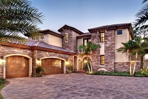 Dream House Plan - Mediterranean Exterior - Front Elevation Plan #930-21