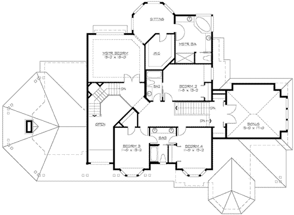 Craftsman Floor Plan - Upper Floor Plan #132-162