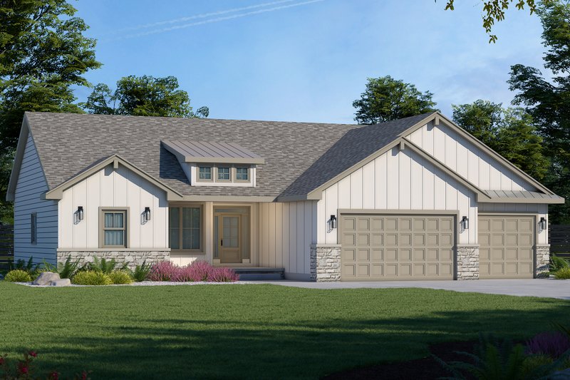 House Blueprint - Farmhouse Exterior - Front Elevation Plan #20-2541