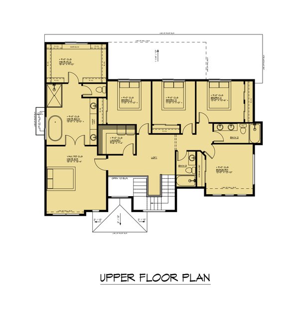 Prairie Floor Plan - Upper Floor Plan #1066-258