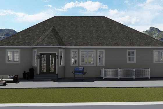 Exterior - Rear Elevation for Traditional House Plan #1060-46 - 3 bed, 2.5 bath