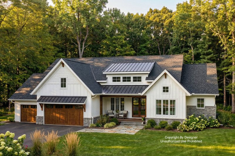 Farmhouse Style House Plan - 2 Beds 2.5 Baths 2176 Sq/Ft Plan #51-1234 Exterior