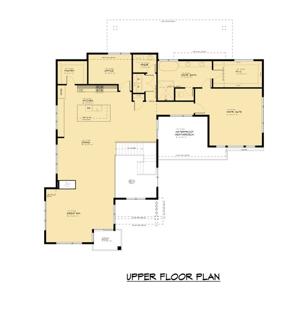 Contemporary Floor Plan - Upper Floor Plan #1066-236