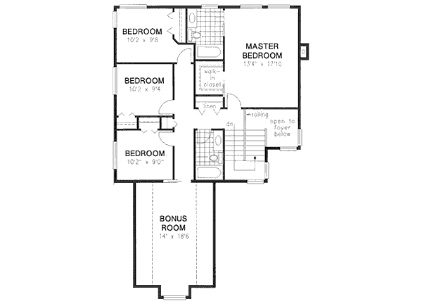 Home Plan - European Floor Plan - Upper Floor Plan #18-9040