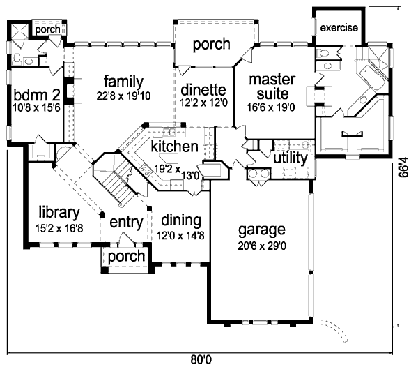European Floor Plan - Main Floor Plan #84-291