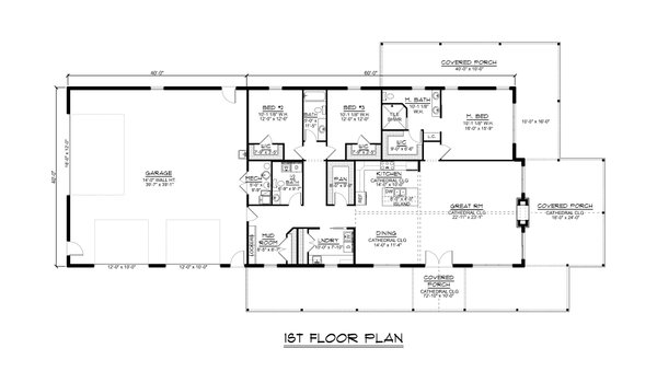 Barndominium Floor Plan - Main Floor Plan #1064-293