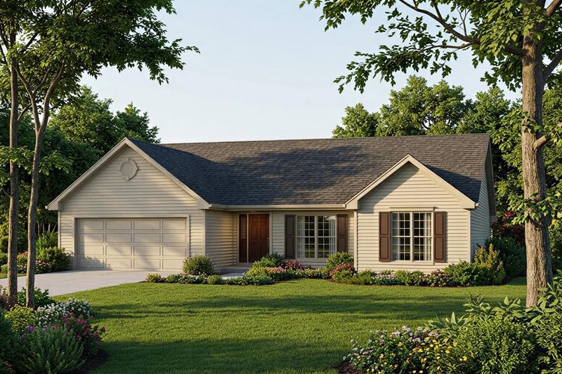 Dream House Plan - Ranch Exterior - Front Elevation Plan #22-102