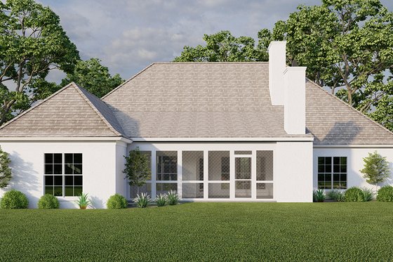 Exterior - Rear Elevation for European House Plan #923-302 - 4 bed, 4.5 bath
