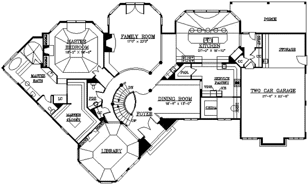 House Blueprint - European Floor Plan - Main Floor Plan #119-233