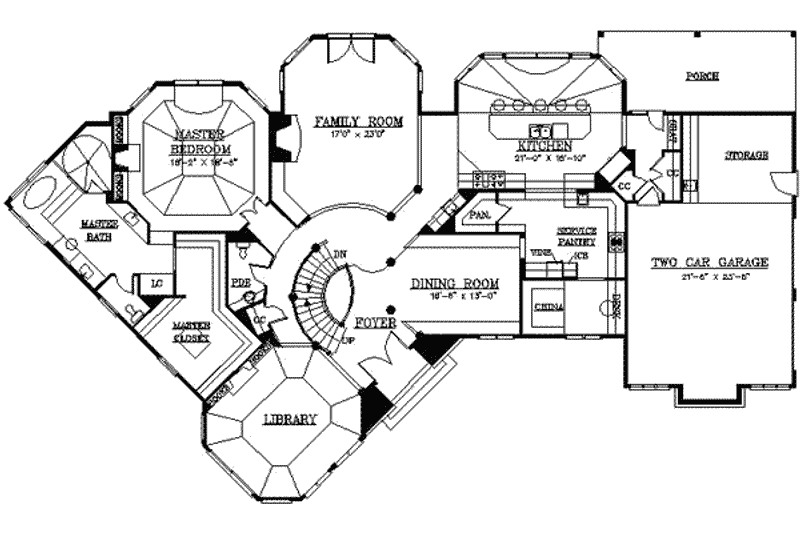 Home Plan - Floor Plan - Main Floor for European House Plan #119-233 - 2 bed, 4 bath