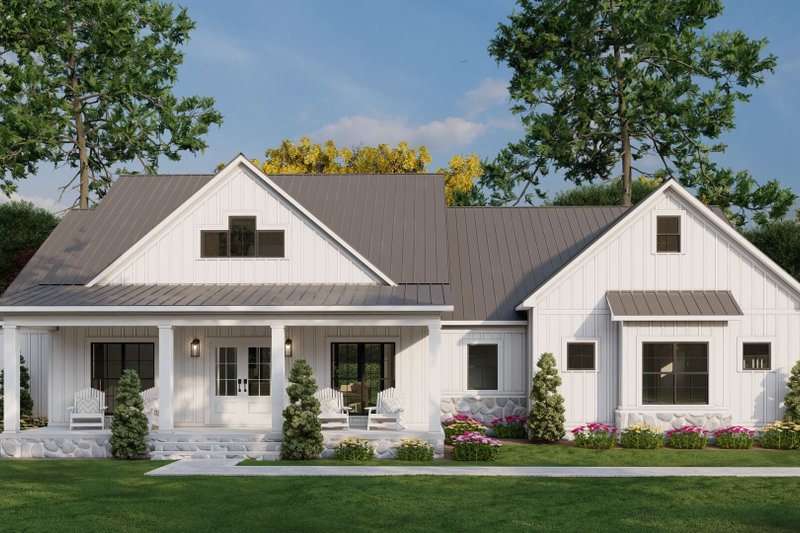 Home Plan - Exterior - Front Elevation 3 for Farmhouse House Plan #923-430 - 4 bed, 3 bath