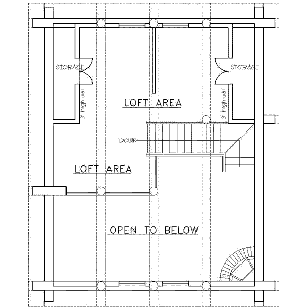 Home Plan - Log Floor Plan - Upper Floor Plan #117-124