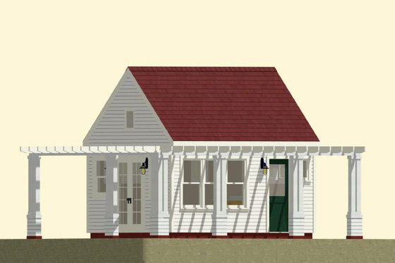 Exterior - Front Elevation 3 for Cottage House Plan #917-11 - 1 bed, 1 bath