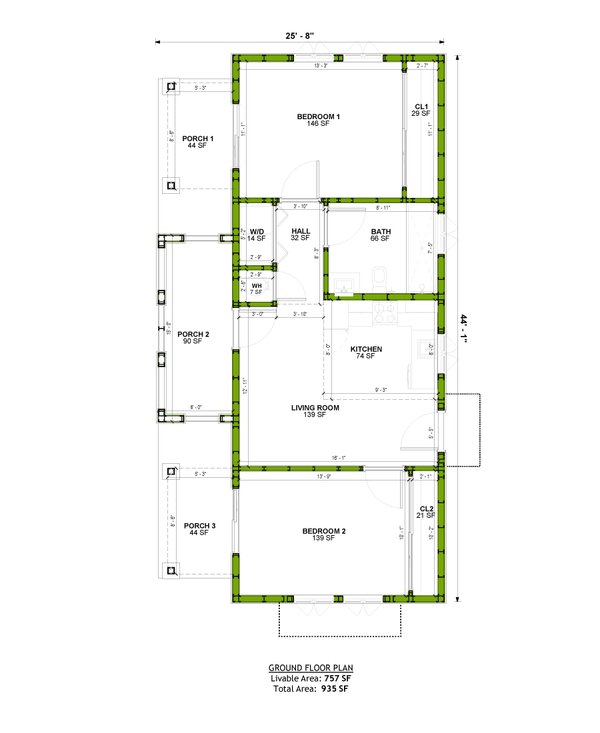 Adobe / Southwestern Floor Plan - Main Floor Plan #1106-192