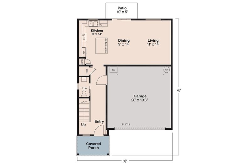 House Plan Design - Floor Plan - Main Floor for Farmhouse House Plan #124-1097 - 3 bed, 2.5 bath