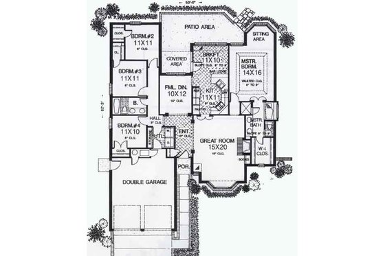 Floor Plan - Main Floor for Colonial House Plan #310-788 - 4 bed, 2 bath