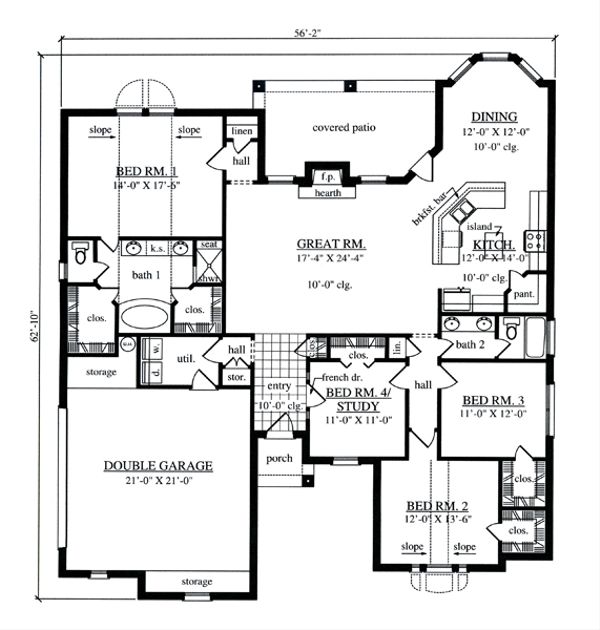 Dream House Plan - European Floor Plan - Main Floor Plan #42-396
