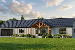 House Design - Exterior - Front Elevation for Barndominium House Plan #1064-225 - 3 bed, 2 bath