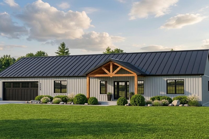 House Design - Exterior - Front Elevation 2 for Barndominium House Plan #1064-225 - 3 bed, 2 bath