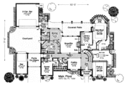 European Style House Plan - 5 Beds 6.5 Baths 4970 Sq/Ft Plan #310-236 
