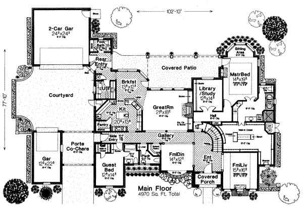 House Design - European Floor Plan - Main Floor Plan #310-236
