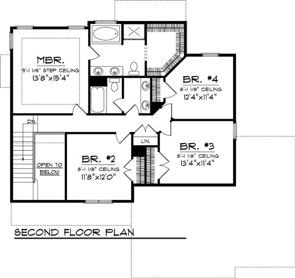 Home Plan - Traditional Floor Plan - Upper Floor Plan #70-1053