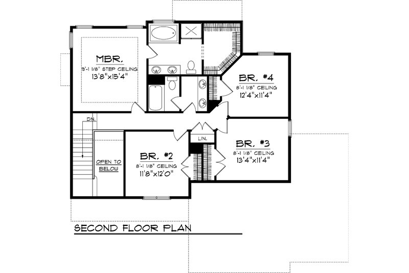 Home Plan - Floor Plan - Upper Floor for Traditional House Plan #70-1053 - 4 bed, 2.5 bath