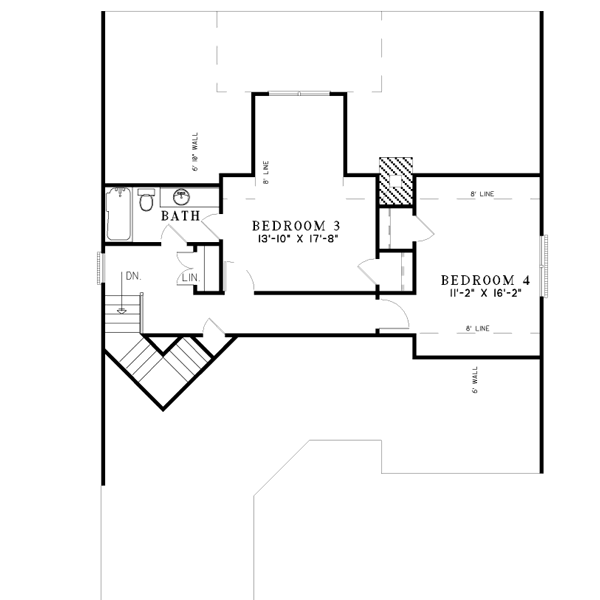 Dream House Plan - Traditional Floor Plan - Upper Floor Plan #17-211