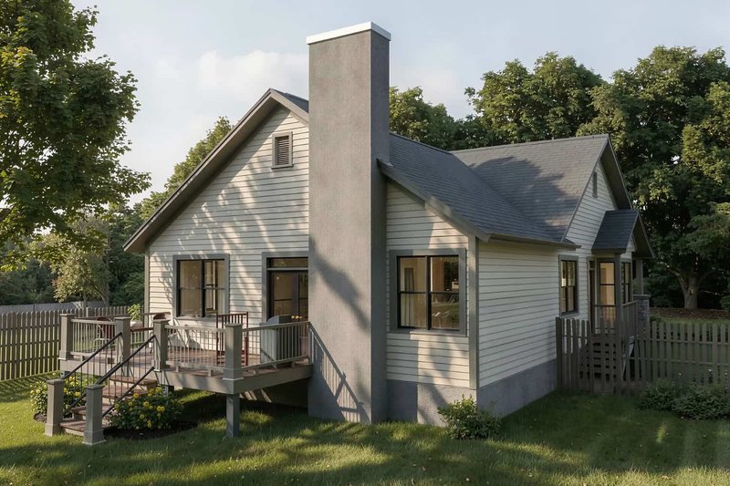 Dream House Plan - Exterior - Rear Elevation for Bungalow House Plan #79-232 - 3 bed, 2 bath
