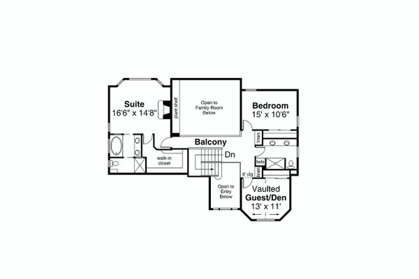 Home Plan - Traditional Floor Plan - Upper Floor Plan #124-573