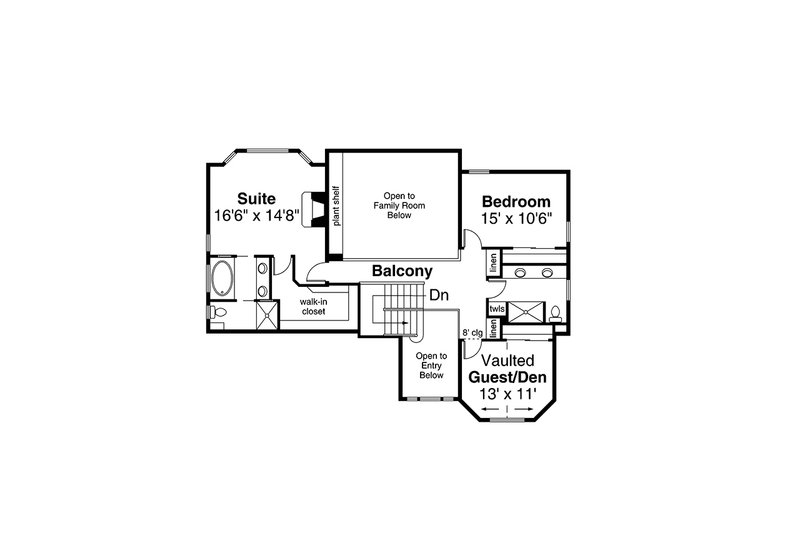 House Plan Design - Floor Plan - Upper Floor for Traditional House Plan #124-573 - 4 bed, 3.5 bath