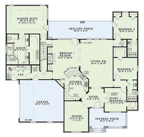 Dream House Plan - Country Floor Plan - Main Floor Plan #17-1101