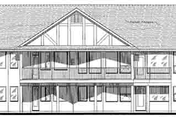 Exterior - Rear Elevation for Traditional House Plan #18-325 - 3 bed, 2 bath