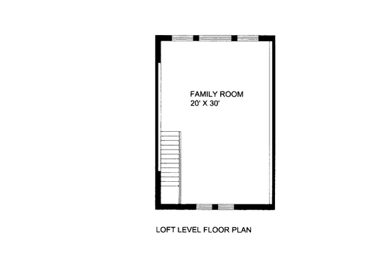 Floor Plan - Upper Floor for Bungalow House Plan #117-609 - 2 bed, 2 bath
