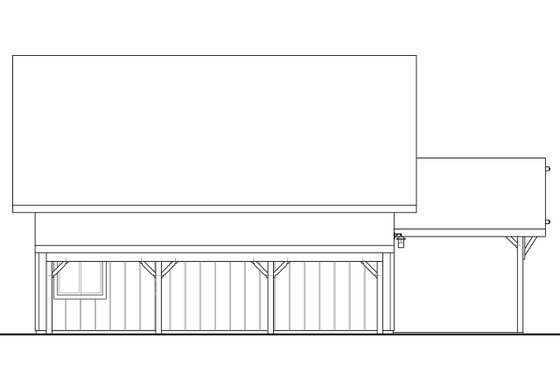 Exterior - Rear Elevation for Craftsman House Plan #124-962, 1 bath