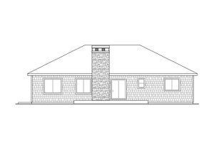 Exterior - Rear Elevation for Ranch House Plan #124-1048 - 3 bed, 2 bath