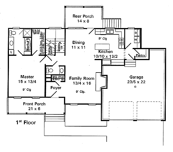 Home Plan - Traditional Floor Plan - Main Floor Plan #41-169